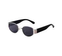 WNCKSQ Brown Oval Sunglasses for Women Men Retro Small Metal Frame Sun Glasses Fashion Steampunk Uv400(C2)