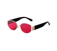 WNCKSQ Brown Oval Sunglasses for Women Men Retro Small Metal Frame Sun Glasses Fashion Steampunk Uv400(C5)