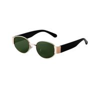 WNCKSQ Brown Oval Sunglasses for Women Men Retro Small Metal Frame Sun Glasses Fashion Steampunk Uv400(C3)