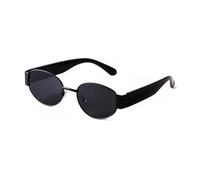 WNCKSQ Brown Oval Sunglasses for Women Men Retro Small Metal Frame Sun Glasses Fashion Steampunk Uv400(C6)