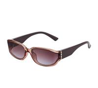 WNCKSQ Curved Surface Rectangle Sunglasses Women Vintage Trendy Eyewear Shades For Ladies Stylish UV400 Protection,C4BrownBlue