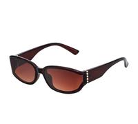 WNCKSQ Curved Surface Rectangle Sunglasses Women Vintage Trendy Eyewear Shades For Ladies Stylish UV400 Protection,C2DoubleBrown