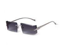 WNCKSQ Diamond Cut Women Sunglasses with Crystal Rimless Gradient Blue Sun Glasses for Ladies Sunglasses(C2)