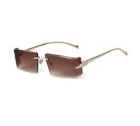 WNCKSQ Diamond Cut Women Sunglasses with Crystal Rimless Gradient Blue Sun Glasses for Ladies Sunglasses(C1)