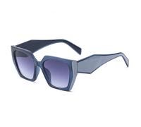 WNCKSQ Fashion Cat Eye Sunglasses Women Vintage Square Sun Glasses For Female Retro Irregular Shades Eyewear,C9 Blue Double Gray,1