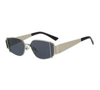 WNCKSQ Fashion Punk Small Rectangle Sunglasses Women Trendy Metal Frame Sun Glasses UV400 Outdoor Eyewear Shades,C2SilverGray