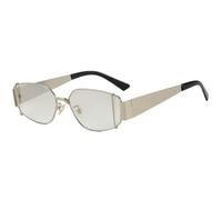 WNCKSQ Fashion Punk Small Rectangle Sunglasses Women Trendy Metal Frame Sun Glasses UV400 Outdoor Eyewear Shades,C1WhiteSilver