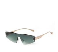 WNCKSQ Fashion Rimless Flat Top Golden Frame Women Sunglasses Uv400 Gradient Green Sun Glasses Female Male(C8)