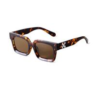 WNCKSQ Fashion Square Sunglasses Women Shades Uv400 Leopard Brown Punk Men Colorful Sun Glasses Flat Glasses(C3)