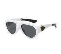 WNCKSQ Fashion Sunglasses Women Men UV400 Gradient Lens Sun Glasses Oversized Retro Pilot Square Big Shades,white
