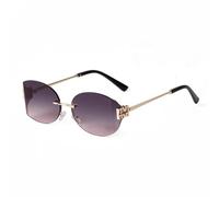 WNCKSQ Gradient Sunglasses Women Uv400 Shades Rimless Sun Glasses for Ladies(C2)
