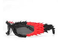 WNCKSQ Handmade Drop Glue Special-Shaped Sunglasses Men Style Sunglass Cool Goggle Shades For Male,C1BlackRed
