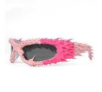 WNCKSQ Handmade Drop Glue Special-Shaped Sunglasses Men Style Sunglass Cool Goggle Shades For Male,C3PinkRed