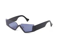 WNCKSQ Hip Hop Half Frame Sunglasses Vintage Cat Eye Sun Glasses Personalized Trendy Fashion Unique Eyeglasses(C3)