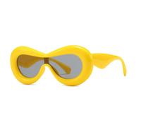 WNCKSQ Mask Sunglasses Women Fashion Cat Eye Sun Glasses for Female One Piece Sunglass Men,C8 Yellow Gray,1
