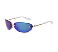 WNCKSQ Narrow Rectangular Sunglasses Men Summer Orange Silver Black Rimless Sun Glasses for Women Small Face(C7)
