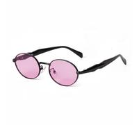 WNCKSQ Oval Retro Metal Sunglasses Women Men Vintage Sun Glasses Uv400 Brown Shades Eyeglasses(C1)