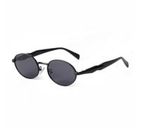 WNCKSQ Oval Retro Metal Sunglasses Women Men Vintage Sun Glasses Uv400 Brown Shades Eyeglasses(C4)