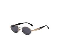 WNCKSQ Oval Retro Metal Sunglasses Women Men Vintage Sun Glasses Uv400 Brown Shades Eyeglasses(C5)