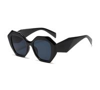 WNCKSQ Oversized Irregular Sunglasses Women Unique Polygon Sun Glasses for Men Fashion Big Frame Sunglass,C1Black
