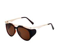 WNCKSQ Oversized Oval Punk Sunglasses Women Men Vintage Round Metal Frame Sun Glasses For Ladies Eyewear,C3BrownGold