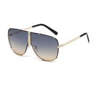 WNCKSQ Oversized Pilot Shield Sunglasses Women Vintage Steampunk Metal Oval Sun Glasses Fashion Goggle Shades UV400,C5GoldGreenYellow