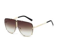 WNCKSQ Oversized Pilot Shield Sunglasses Women Vintage Steampunk Metal Oval Sun Glasses Fashion Goggle Shades UV400,C3GoldDouble