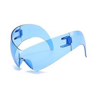 WNCKSQ Oversized Punk Shield Sunglasses Women Men In Fashion Sun Glasses Sports Goggle One-Piece Rimless Shades Eyewear,C6Blue