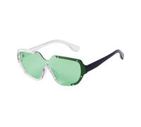 WNCKSQ Oversized Rimless Sunglasses Women Fashion Rivets One Piece Green Lens Sun Glasses Vintage Shades Goggles Eyewear Uv400(C3)