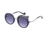 WNCKSQ Oversized Round Sunglasses Women Big Crystal Leopard-Shaped Sun Glasses for Ladies Eyeglasses,C2 Gun Gray,1