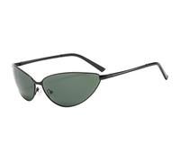 WNCKSQ Polarized Cat Eye Sunglasses Men Women Fashion Small Oval Metal Frame Sun Glasses Vintage Eyewear,C6BlackG15