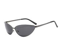WNCKSQ Polarized Cat Eye Sunglasses Men Women Fashion Small Oval Metal Frame Sun Glasses Vintage Eyewear,C3GunGray
