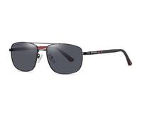 WNCKSQ Polarized Sunglasses Men's Double Beam Square Frame Sunglasses Two-color Frame Spring Leg Glasses(C04-P101)