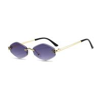WNCKSQ Punk Rimless Hexagon Sunglasses Women Trendy Small Frame Polygon Sunglass Vintage Frameless Shades UV400,C6GradientGray
