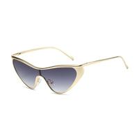 WNCKSQ Punk Sexy Cat Eye Shield Sunglasses Women Vintage One-Piece Sun Glasses For Ladies Fashion Goggle Shades,C4GoldGradientGray