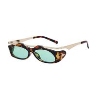 WNCKSQ Punk Small Frame Oval Women Sunglasses Trendy Vintage Square Goggles Sun Glasses For Ladies Eyewear,C5DemiGreen