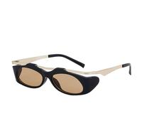 WNCKSQ Punk Small Frame Oval Women Sunglasses Trendy Vintage Square Goggles Sun Glasses For Ladies Eyewear,C4BlckChampagne