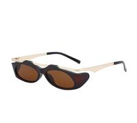 WNCKSQ Punk Small Frame Oval Women Sunglasses Trendy Vintage Square Goggles Sun Glasses For Ladies Eyewear,C3BrownGold