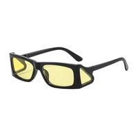 WNCKSQ Punk Small Rectangle Goggle Sunglasses Women In Fashion Trendy Mask Sunglass Shield Shades For Male UV400,C6BlackYellow