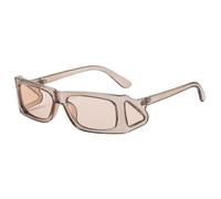 WNCKSQ Punk Small Rectangle Goggle Sunglasses Women In Fashion Trendy Mask Sunglass Shield Shades For Male UV400,C8ChampagneBrown