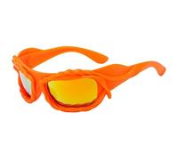 WNCKSQ Punk Sports Twisted Sunglasses Women Men Steampunk Sun Glasses For Female Vintage Sunglass,C10OrangeRedFilm,1