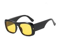 WNCKSQ Rectangle Retro Sunglasses For Men Women Trendy Punk Shades Classic Square Outdoor Eyewear UV400,BlackYellow