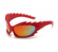 WNCKSQ Rectangle Sunglasses Women Men Fashion Punk Sun Glasses for Male Steampunk Sports Sunglass,C13RedGoldFilm,1