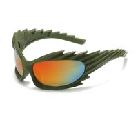 WNCKSQ Rectangle Sunglasses Women Men Fashion Punk Sun Glasses for Male Steampunk Sports Sunglass,C14GreenGoldFilm,1