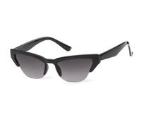 WNCKSQ Retro Cat Eye Sunglasses Women Rimless Half Frame Titanium Small Black 90s Sun Glasses Shades(C5)