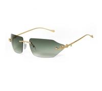 WNCKSQ Retro Leopard Sunglasses for Women Men Classic Metal Gold Polygon Rimless Gradient Fashion Glasses Uv400(C5)