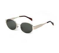 WNCKSQ Retro Oval Sunglasses for Women Men Trendy Vintage 90s Sun Glasses Classic Shades Uv400 Protection(C6 Gold Green)