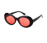 WNCKSQ Retro Small Oval Sunglasses Goggles Leopard Pink Sun Glasses Big Fashion Shades Eyewear(C6)