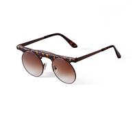 WNCKSQ Retro Small Round Frame Women Sunglasses Fashion Funny Hip Hop Brown Mirror One Piece Metal Ladies Glasses(C2 flower)
