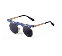 WNCKSQ Retro Small Round Frame Women Sunglasses Fashion Funny Hip Hop Brown Mirror One Piece Metal Ladies Glasses(C111 blue)